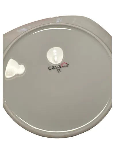 Casa Nova Teller Quadratisch Porzellan Weiß Gräser Dekor 18cm