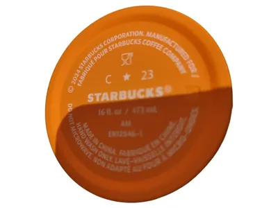 Starbucks Thermobecher Metall Orange Logo 20cm 473ml 16oz