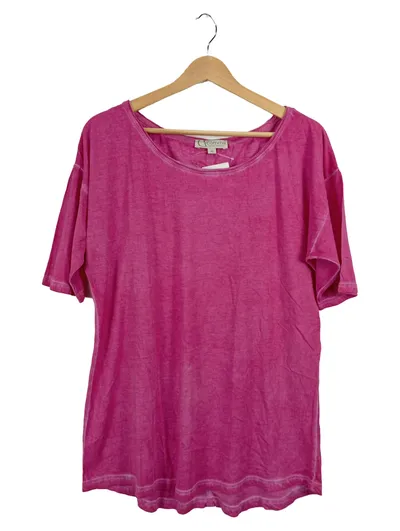 Comma Casual Identity Damen T-Shirt Gr. 40/L Pink Meliert Kurzarm