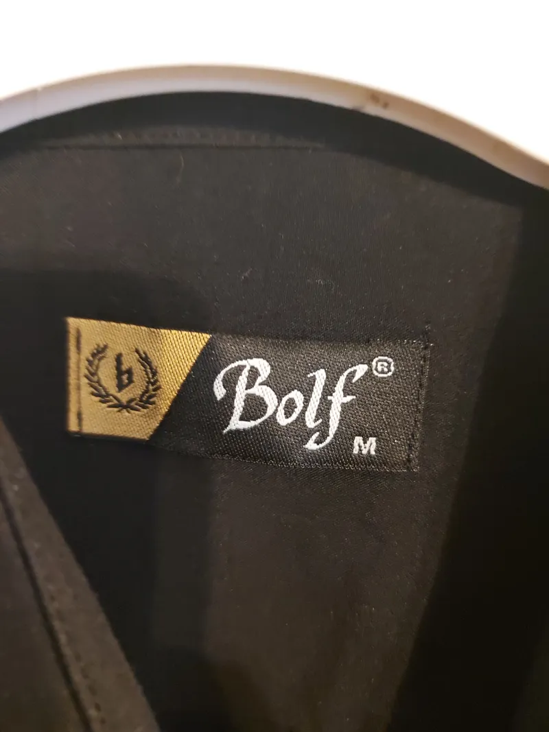 Bolf Herren Business Hemd Schwarz Gr. M Langarm Punktemuster Baumwolle 3