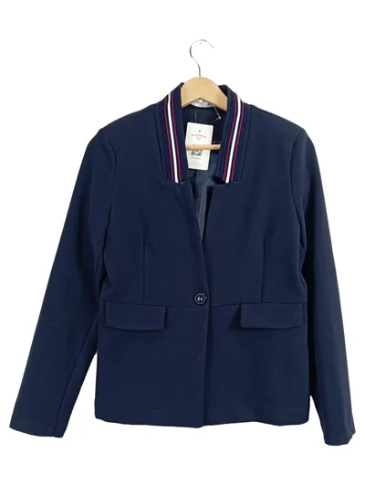 Dixie Damen Blazer Sakko Gr. 36 Blau gestreifter Kragen Klassisch