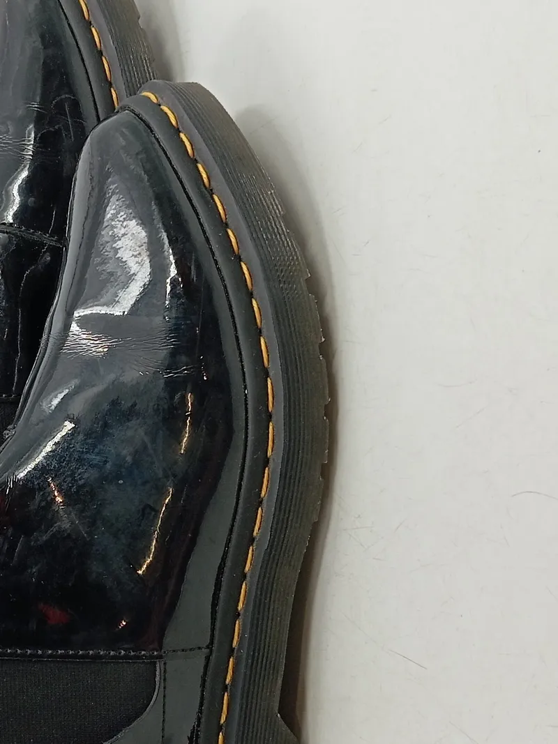 Dr. Martens Chelsea Boots Damen Gr. 40 Lackleder Schwarz Stiefelette 5