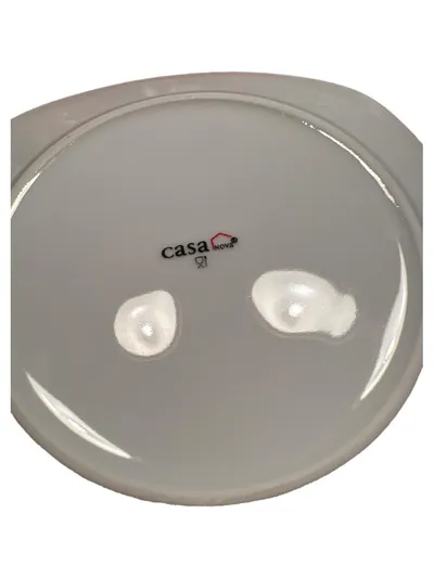 Casa Nova Teller Porzellan Gräser Muster Weiß 18cm Modern Servierplatte