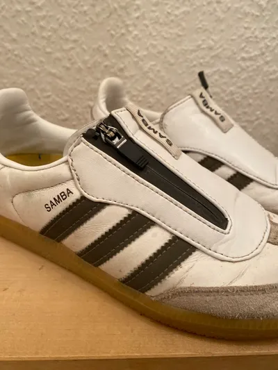 adidas Samba Sneaker Damen Gr. 37 Weiß Reißverschluss Retro Leder