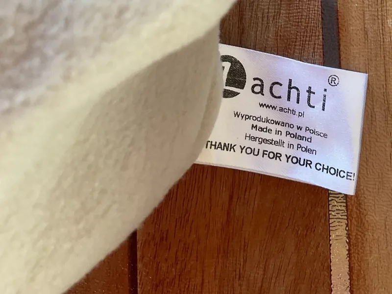 ACHTI Damen Strickmütze Beige mit Fellbommel Wintermütze Made in Poland 5
