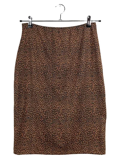 Hennes Damen Bleistiftrock Leopardenmuster Braun Gr. L 42