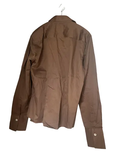 Goldpfeil Damen Bluse Gr. 44 Braun Baumwolle Langarm Klassisch