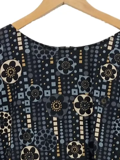 VitalControl Kleid Damen L Retro Geometrisch Schlauchkleid 3/4-Arm Mehrfarbig