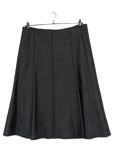 Betty Barclay Damen Faltenrock Gr. 44 Grau Wolle Midirock Klassisch