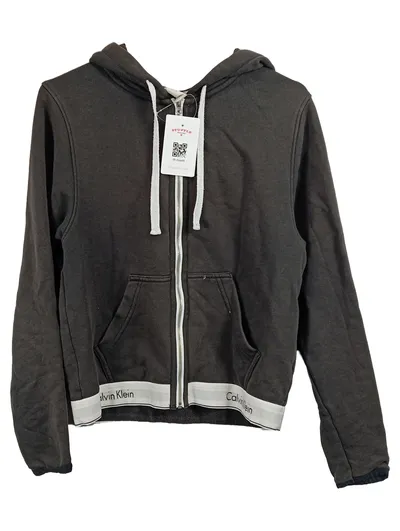Calvin Klein Damen Sweatjacke Kapuzenjacke Gr. S Grau Sleepwear