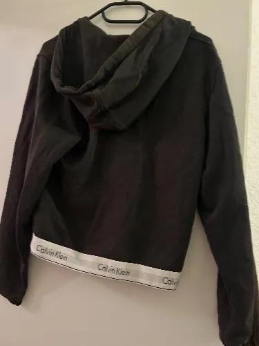Calvin Klein Damen Sweatjacke Kapuzenjacke Gr. S Grau Sleepwear