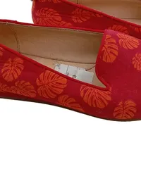 flip*flop Damen Slipper Loafer Gr. 40 Rot Orange Monstera Blätter Textil 4