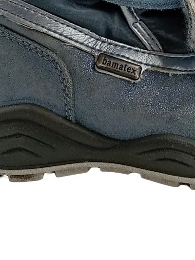 BAMA Schneestiefel Kinder Gr. 28 Blau gefüttert Klettverschluss Leder Textil