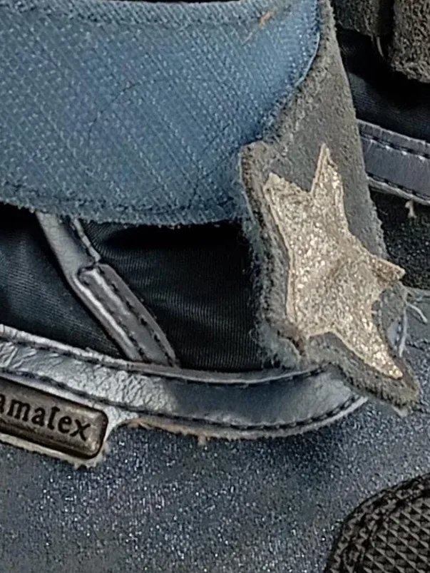 BAMA Schneestiefel Kinder Gr. 28 Blau gefüttert Klettverschluss Leder Textil 4