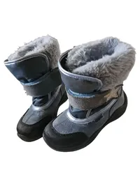 BAMA Schneestiefel Kinder Gr. 28 Blau gefüttert Klettverschluss Leder Textil 5