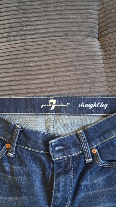 7 For All Mankind Damen Straight Leg Jeans Blau W30 L29 Baumwolle