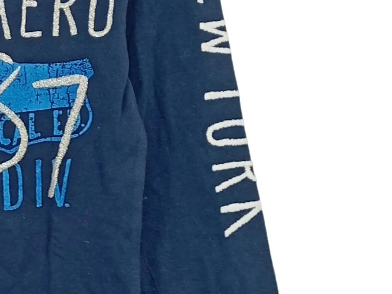 Aéropostale Damen Langarmshirt Gr. M Blau New York 87 Baumwolle 5