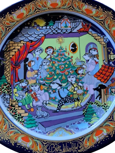 Rosenthal Sammelteller Weihnachten 1986 Krippe Porzellan Mehrfarbig 28cm