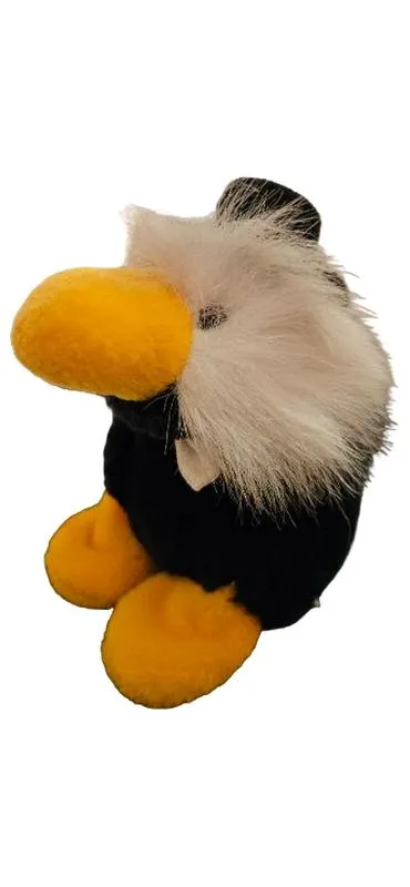 NICI Plüschtier Adler Kuscheltier Stofftier Schwarz Weiß Gelb 12cm