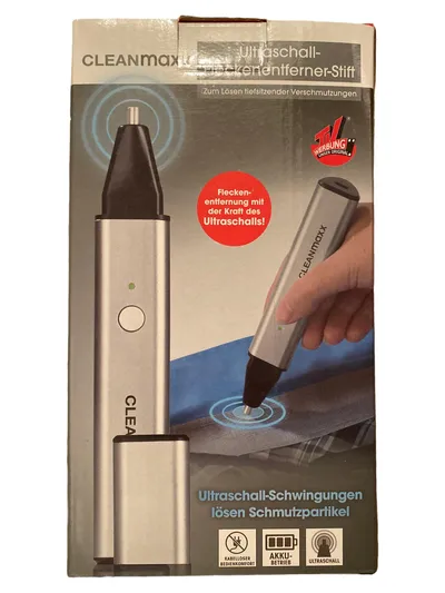 CLEANmaxx Ultraschall Fleckenentferner Stift Reinigungsgerät Akku Silber