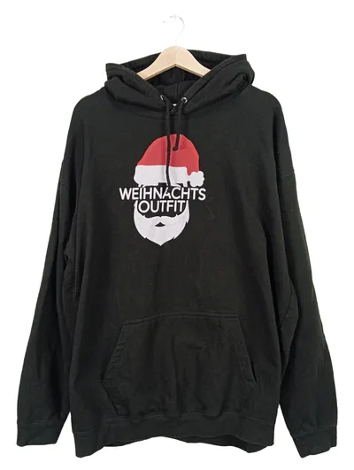 Just Hoods Kapuzenpullover Herren XXL Schwarz Weihnachten Logo Print