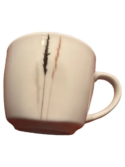 Casa Nova Tasse Porzellan 250ml Weiß Gräser Motiv Minimalistisch