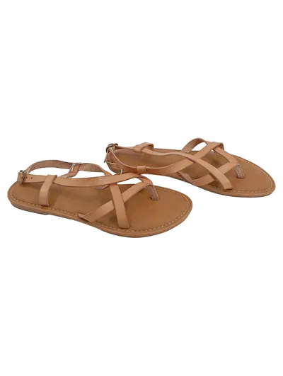 Amazon Essentials Shogun Sandalen Damen Flach Riemchen Beige Gr. 40