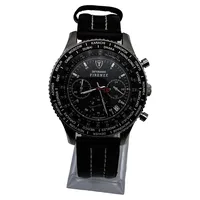 DETOMASO Firenze Herren Chronograph Armbanduhr Schwarz Leder Weltzeit 1