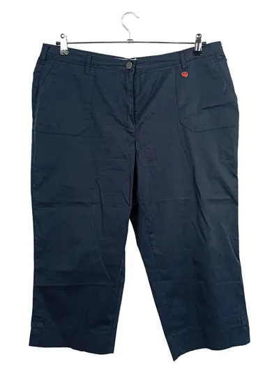 TONI Relaxed Damen Capri Stoffhose Blau Gr. 48 3/4 Hose Baumwolle