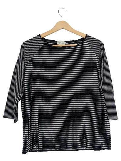 Via Appia Damen Langarmshirt 3/4 Arm Gestreift Schwarz Gr. 38 M Baumwolle Modal