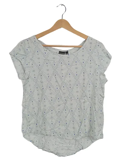 Eight2Nine Damen Bluse Gr. XS Grau Paisley Viskose Kurzarm Casual