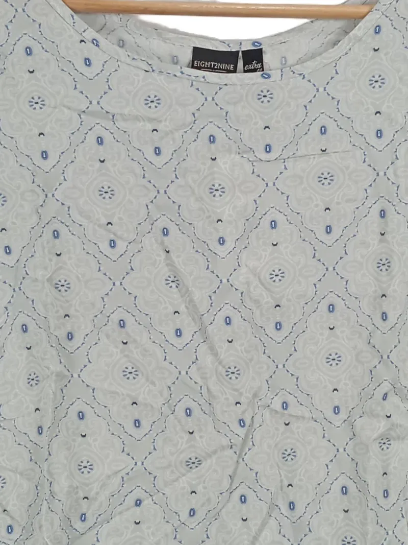 Eight2Nine Damen Bluse Gr. XS Grau Paisley Viskose Kurzarm Casual 2