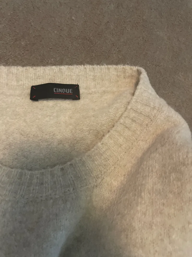 CINQUE Herren Pullover Gr. XL Beige Meliert Strickpullover Wolle Mix 6