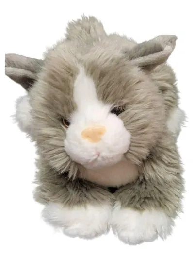 Besttoy Kuscheltier Katze liegend Plüschtier grau 26 cm