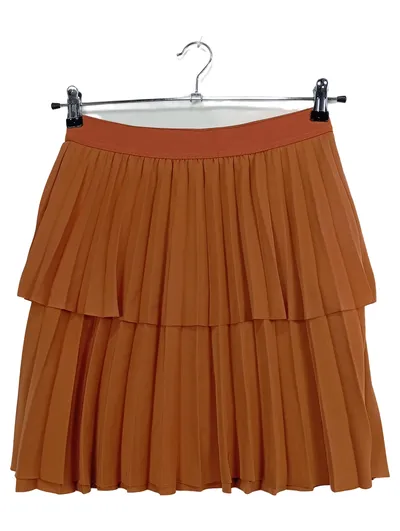 Y.A.S Faltenrock Damen Gr. 38 M Orange Midirock Plissee Rüschen