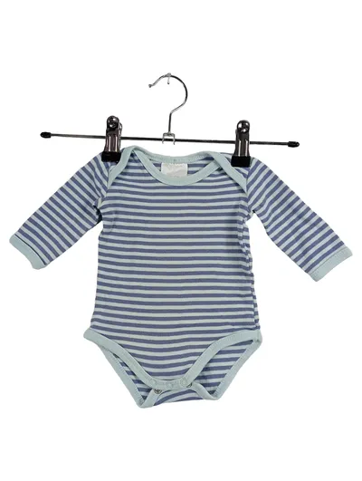 Erwin Müller Baby Body Langarm Gr. 50/56 Blau Gestreift Baumwolle