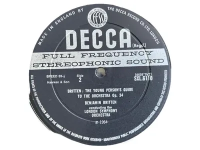 Decca Benjamin Britten Young Person's Guide Op.34 Vinyl LP 1964 Klassik