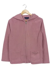 Charter Club Damen Fleecejacke mit Kapuze Rosa Gr. S Reißverschluss 1