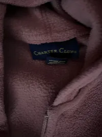 Charter Club Damen Fleecejacke mit Kapuze Rosa Gr. S Reißverschluss 2