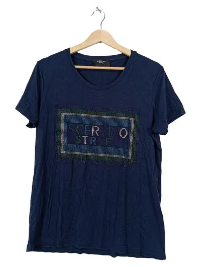 Scervino Street Damen T-Shirt Strass Logo Blau Gr. XL 42