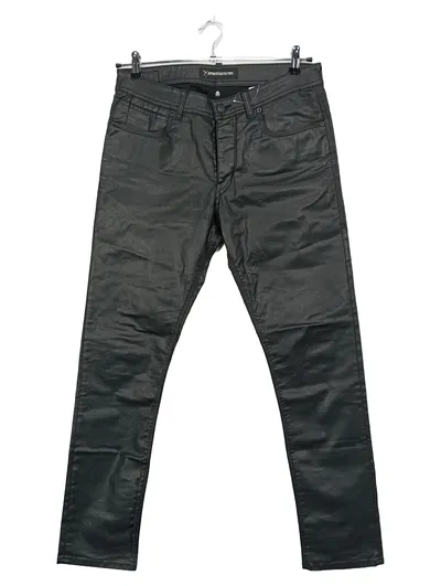 DRYKORN Herren Jeans Hose W32 L29 Schwarz Coated Slim Fit Baumwolle