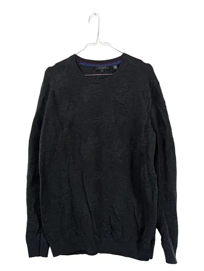 Ted Baker Herren Pullover Merino Wolle Strukturmuster Grau Gr. 50 L