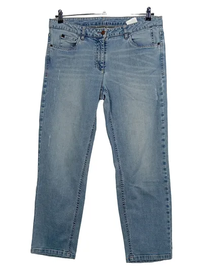 Luisa Cerano Damen Jeans Straight Leg Hellblau Gr. 42 W33 Baumwolle