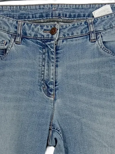 Luisa Cerano Damen Jeans Straight Leg Hellblau Gr. 42 W33 Baumwolle
