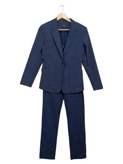 Jones Damen Hosenanzug Blazer Hose Gr. M 38 Blau gepunktet Business