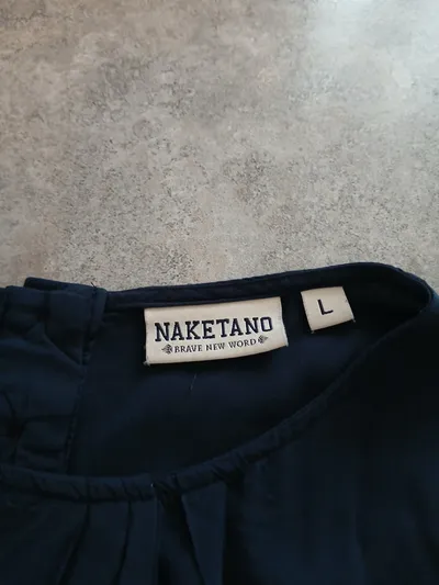 Naketano Damen Pullunder Top Bluse Blau Gr. L Viskose Casual