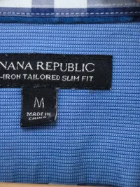 Banana Republic Herren Hemd Kariert Blau Weiß Slim Fit Gr. M 6