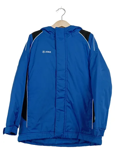 JAKO Trainingsjacke Kinder Gr. 128 Blau Kapuze Sportjacke