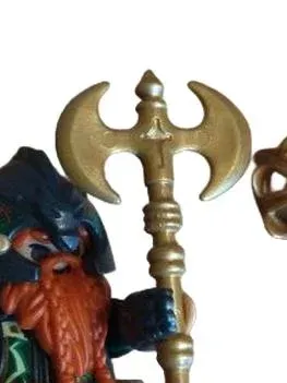 PLAYMOBIL Zwerg Krieger Figur mit goldenem Schwert Axt und Ring Fantasy