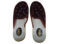 DKI Damen Hausschuhe Pantoffeln Gr. 40 Bordeaux Blumenmuster Filz 4